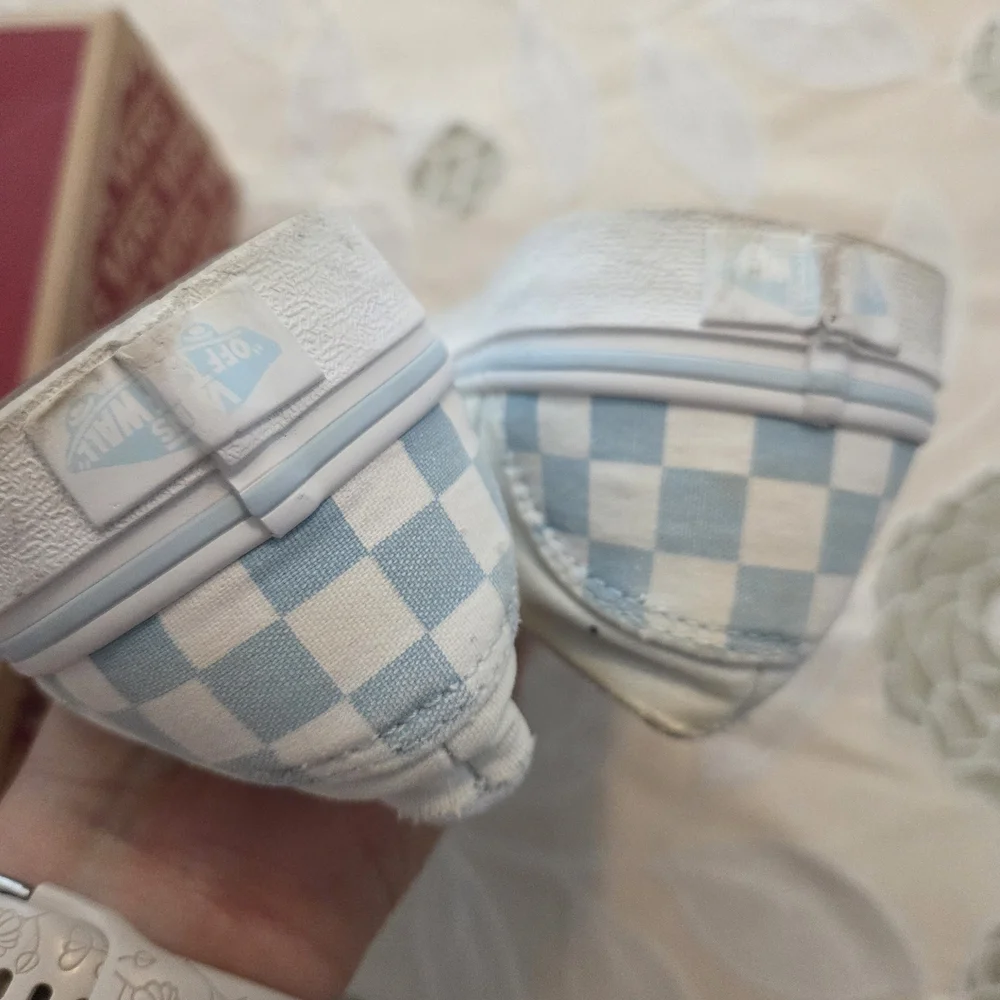 Vans Blue and White Checkered Slip-On Shoes - Picture 9 of 10